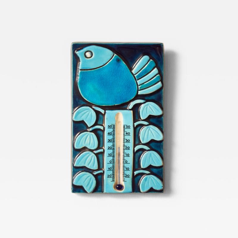 Mithe Espelt Mith Espelt Ceramic Wall Thermometer with Blue Bird Motif