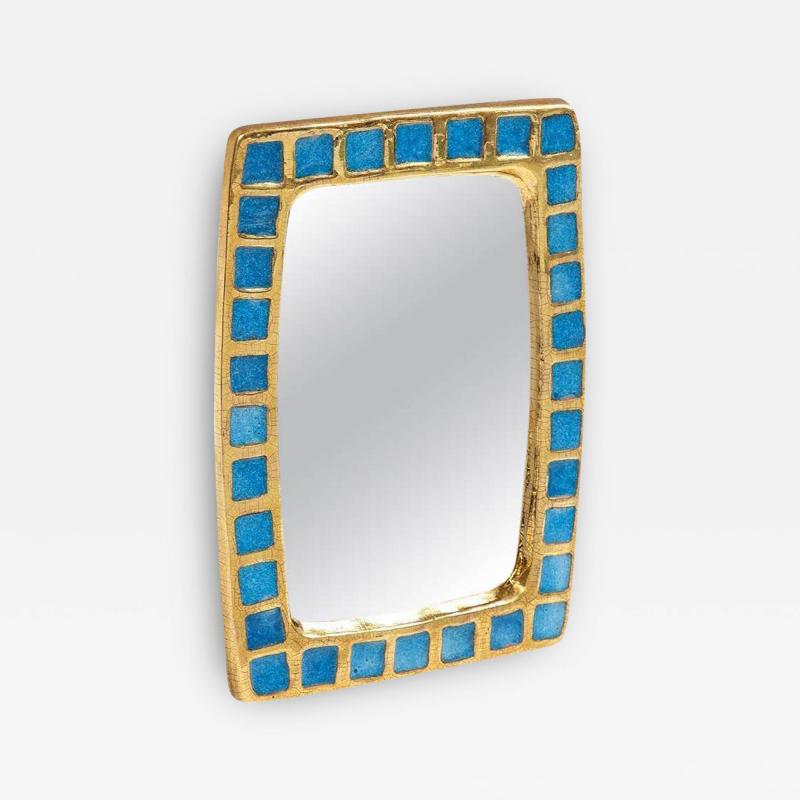Mithe Espelt Mith Espelt Mirror Ceramic Gold Blue Fused Glass