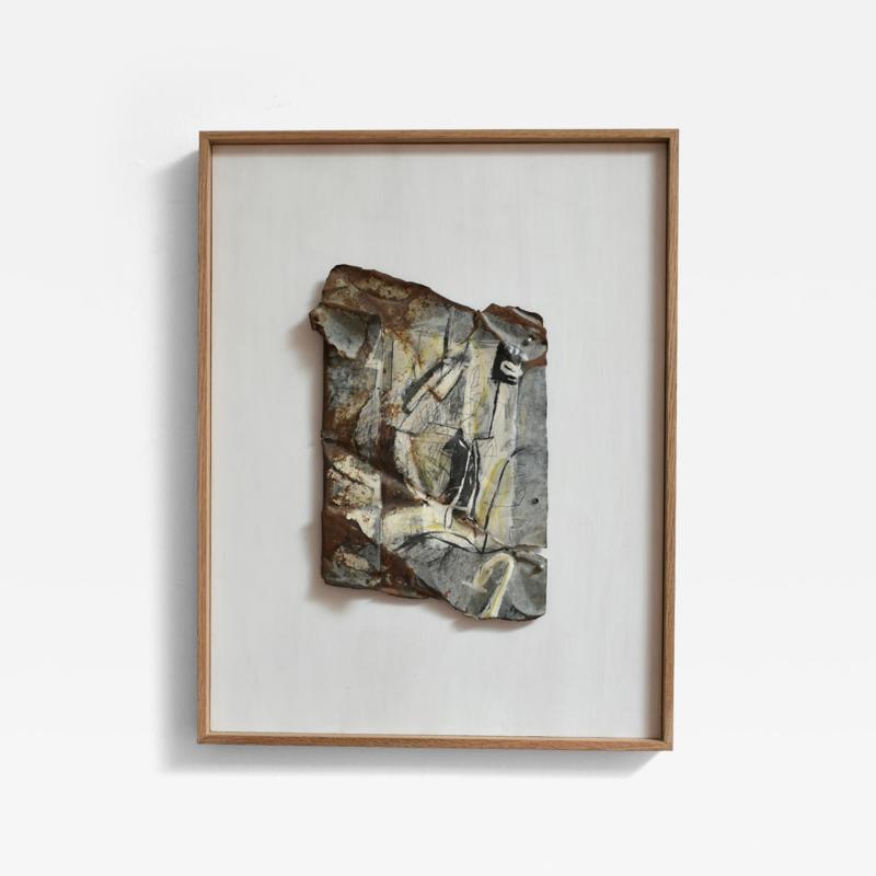 Mixed media artwork painting on metal by Gen 1980s 