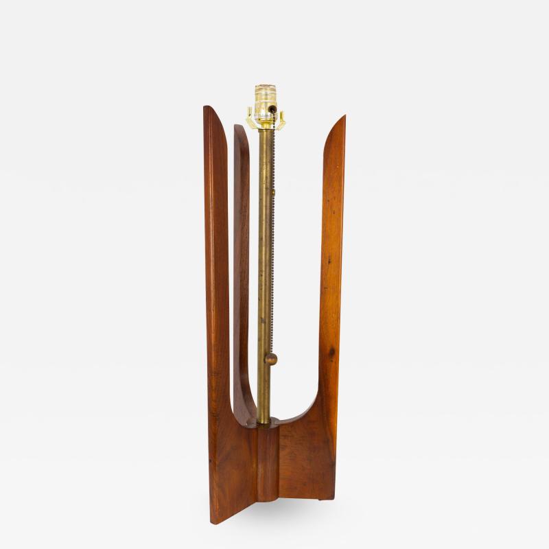 Modeline Style Mid Century Sculptural Walnut Table Lamp