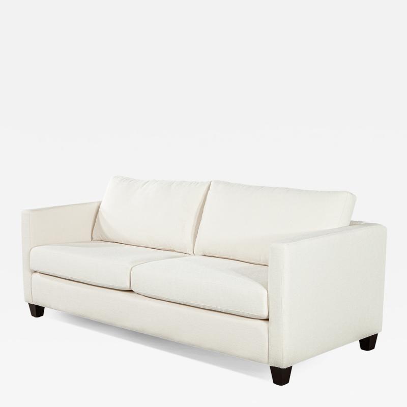 Modern 2 Seater Sofa in Cream Textured Fabric