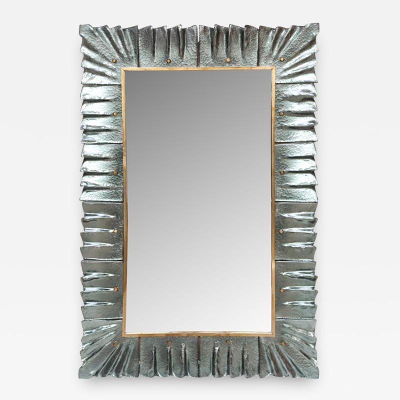 Modern Aqua Green Murano Glass Mirror
