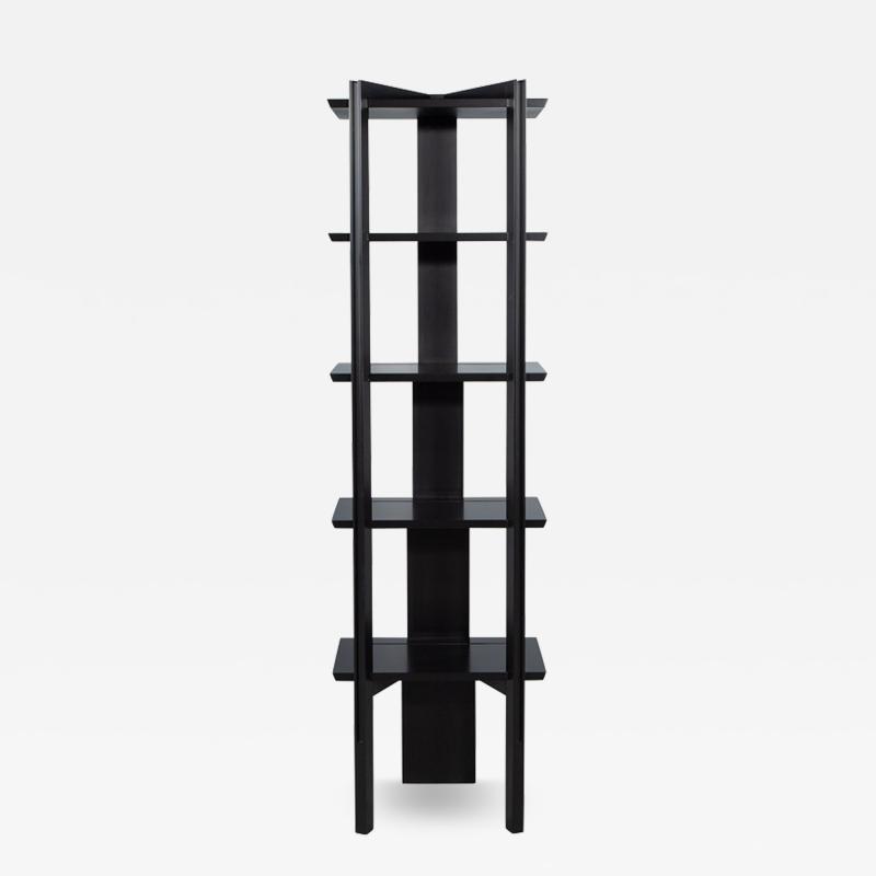 Modern Black Bookcase Shelving Cabinet