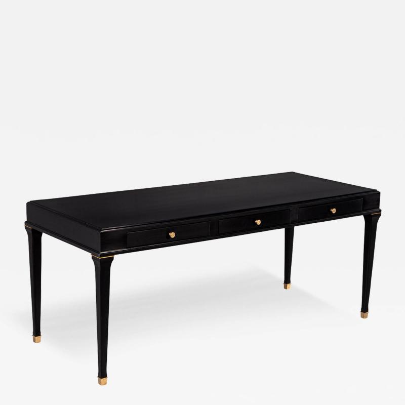 Modern Black Lacquered Writing Desk