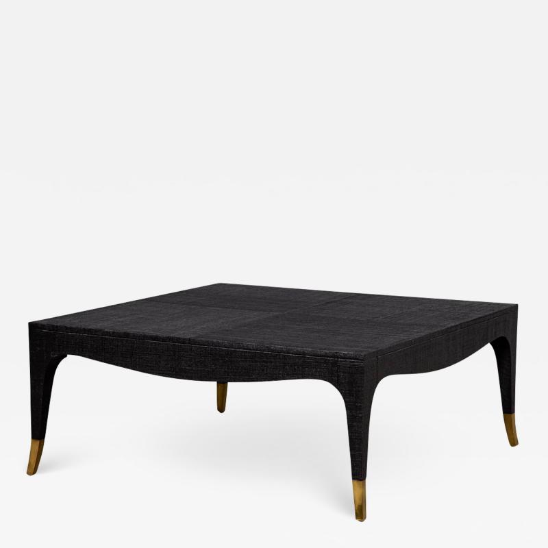 Modern Black Linen Clad Coffee Table