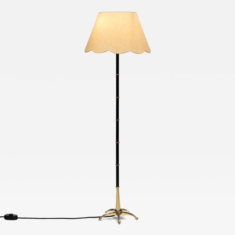 Modern Brass and Lacquered Metal Floor Lamp Europe 1950s