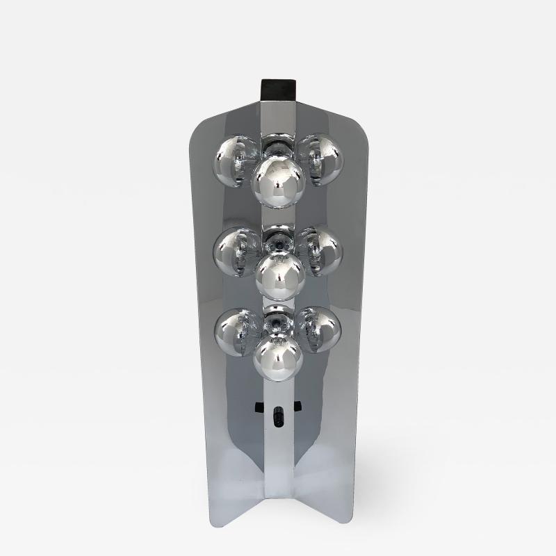 Modern Chrome Three Light Reflector Table Lamp