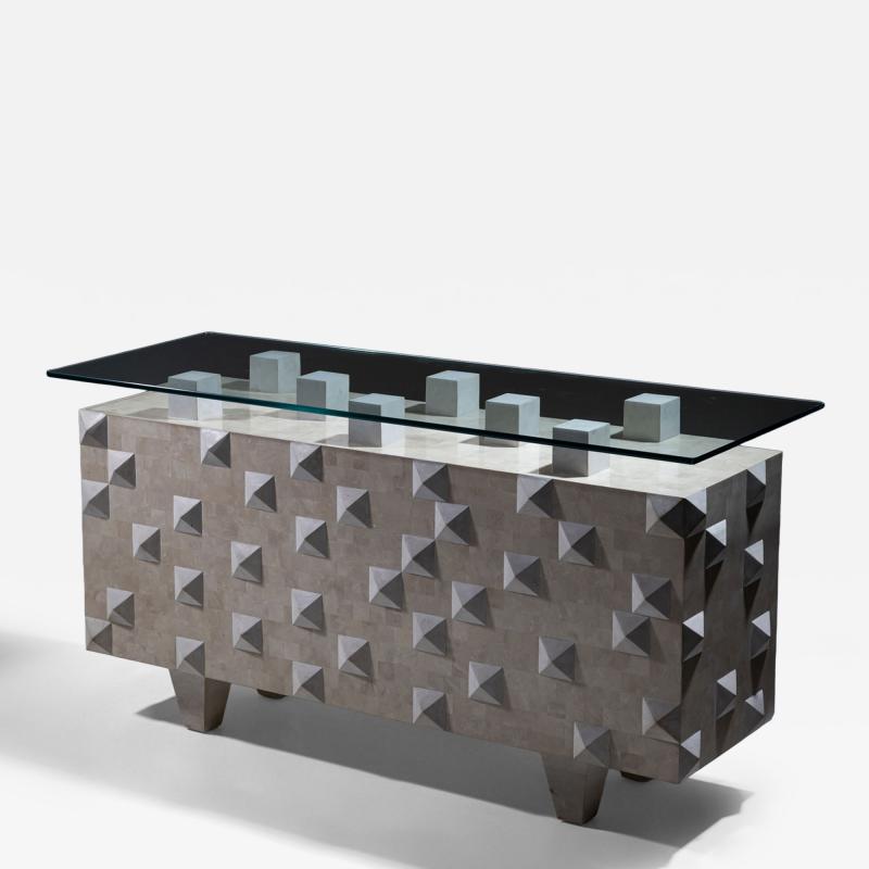Modern Console Table in Scagliola Technique 21st Century