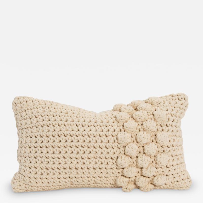 Modern Cream Macrame Decorative Kidney Pillow