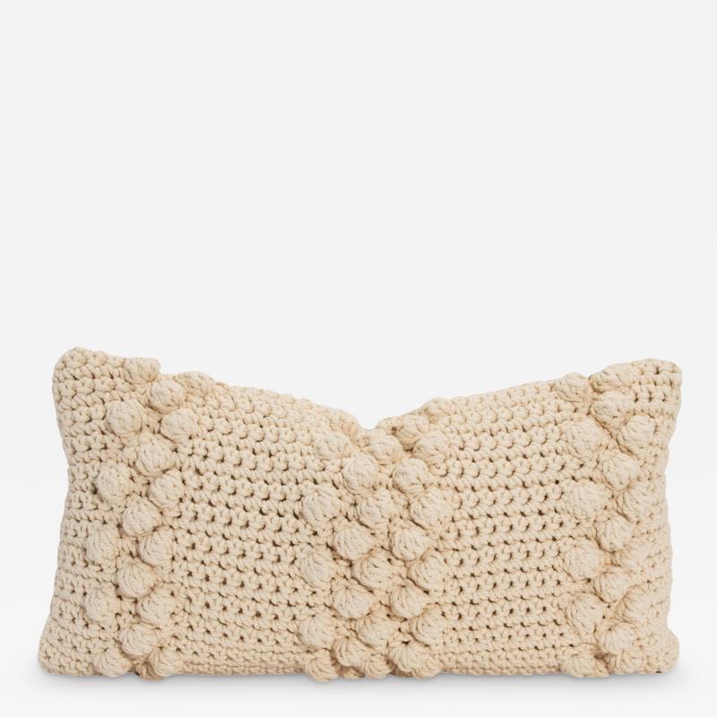 Modern Cream Macrame Decorative Kidney Pillow