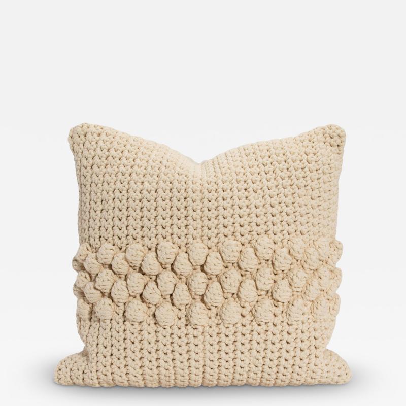 Modern Cream Macrame Decorative Pillow