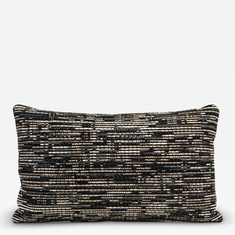 Modern Dark Woven Decorative Kidney Pillow with Elitis Fabric