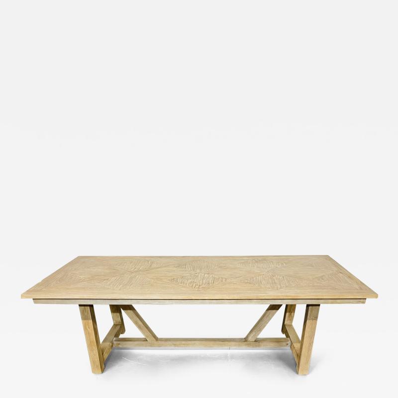 Modern Farmhouse Dining Kitchen Conference Table Ceruse Oak Finish