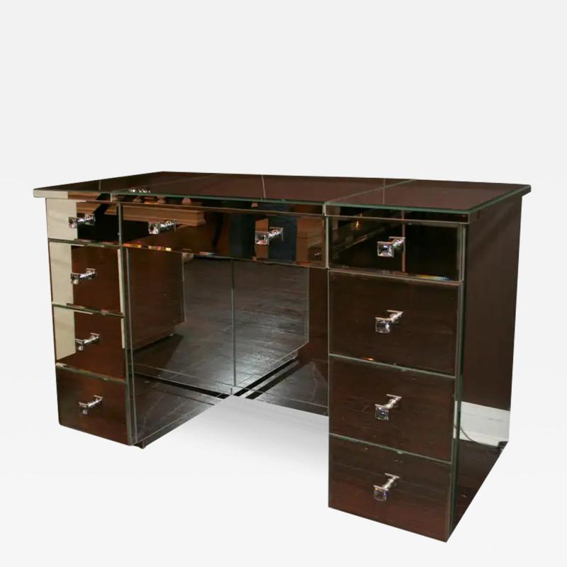 Modern Flip Top Mirrored Vanity Desk