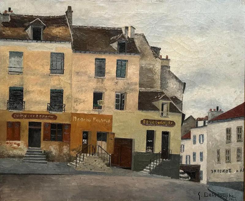 Modern Germain Delatousche French Cityscape Oil Painting