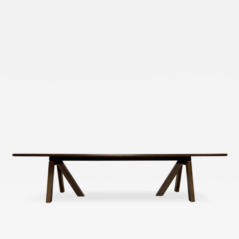 Modern Hand Carved Walnut Dining Table by Adam Michaelson