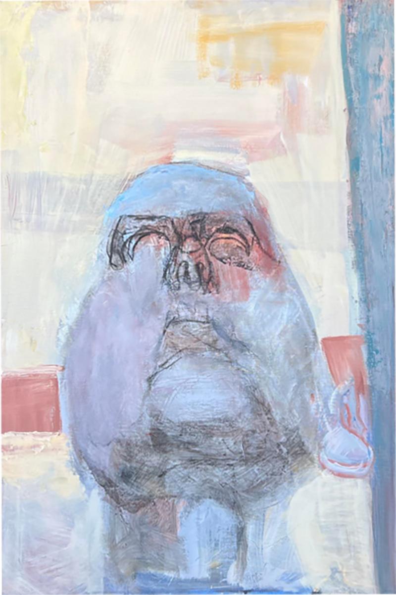 Modern Head Looking Up Painting by Jim Farrington