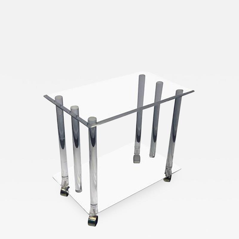 Modern Lucite Rod Bar Cart