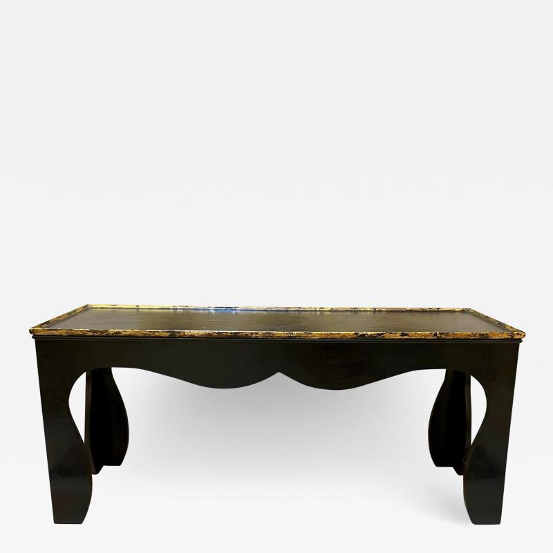 Modern Manheim Ruseau Black Lacquer Console Table