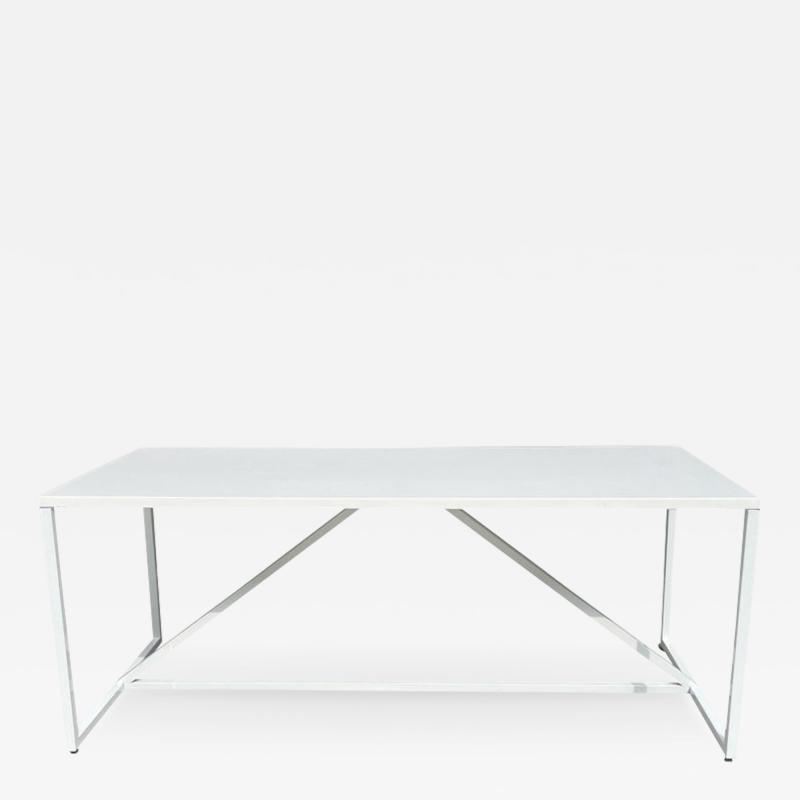 Modern Metal Desk Patio Table in Metal