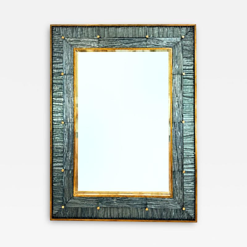 Modern Murano Textured Glass Mirror