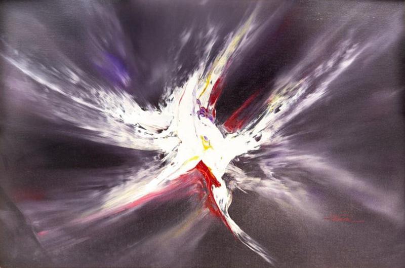 Modern Oil Painting on Canvas Signed Patrick