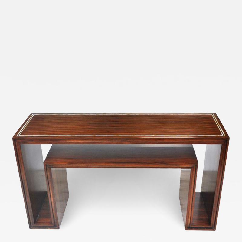 Modern Rosewood with Mother of Pearl Entry Sofa Table