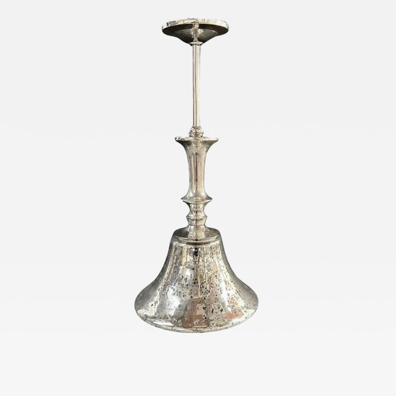 Modern Silver Cone Pendant in Antiqued Finish