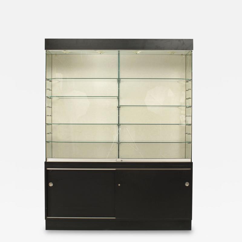 Modern Steel and Glass Showcase Cabinet