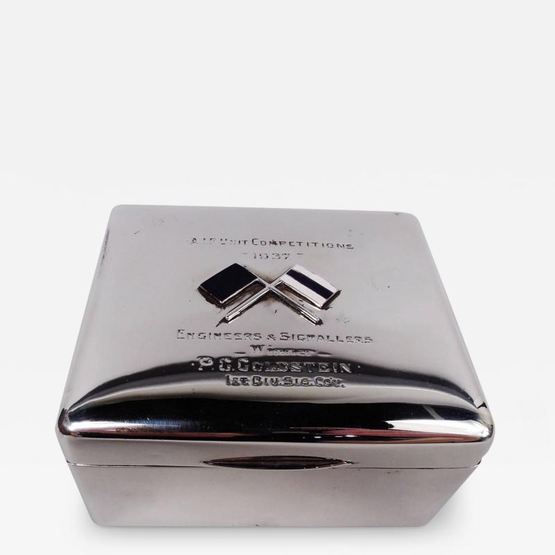 Modern Sterling Silver Box with Australian Imperial Force Association