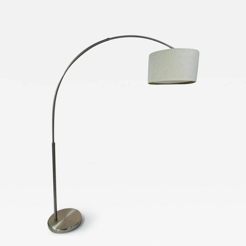Modern Tall Adjustable Arched Floor Lamp With Double Drum Shade