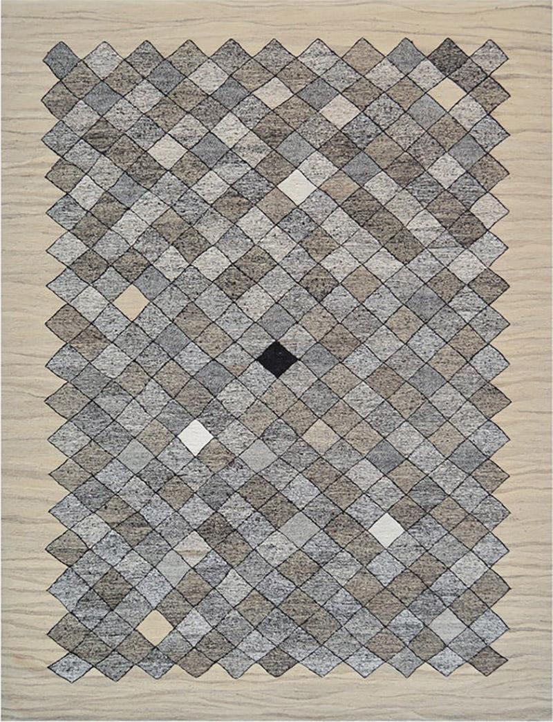 Modern Turkish Deco Inspired Wool Rug