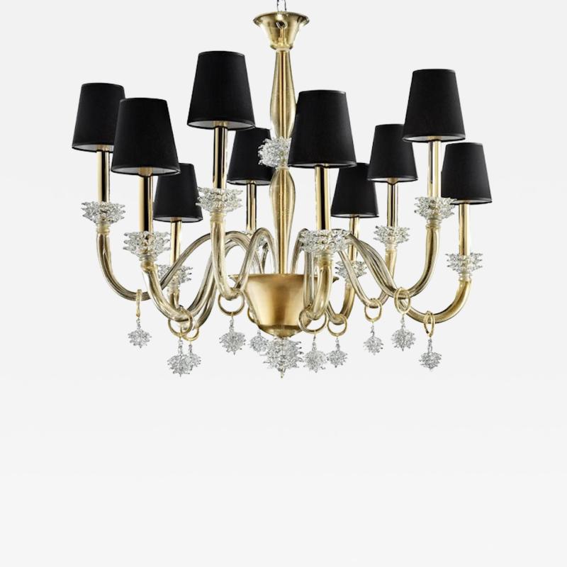 Modern Venetian Rostrato Murano Glass Chandelier