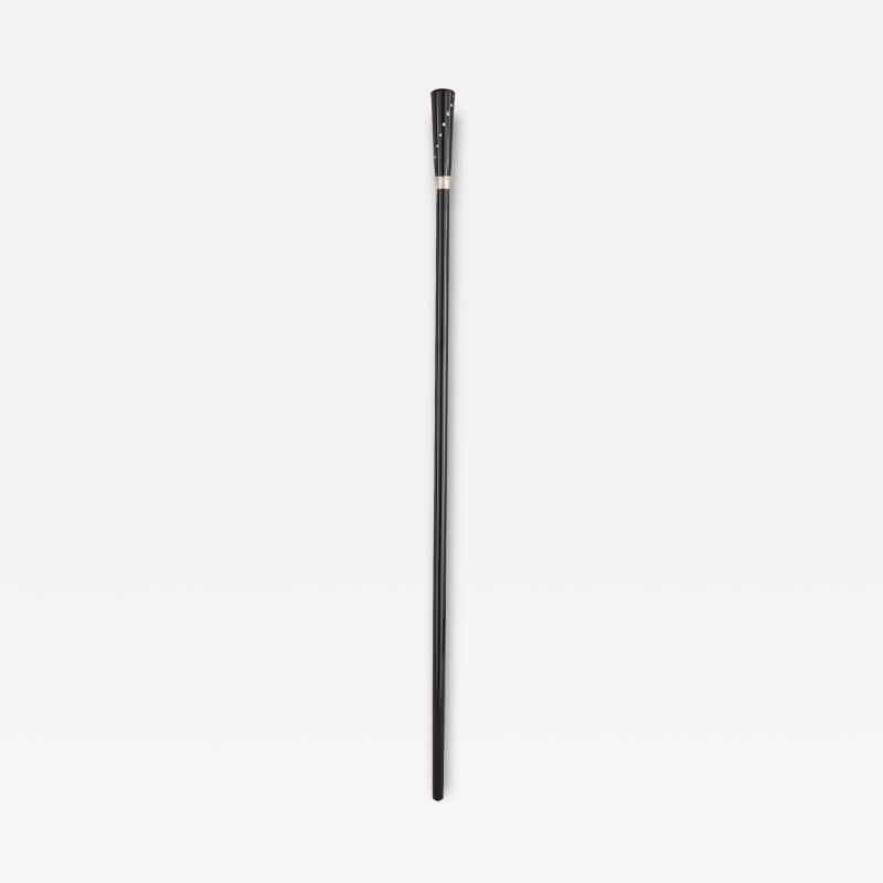 Modern paste gem inset wooden cane