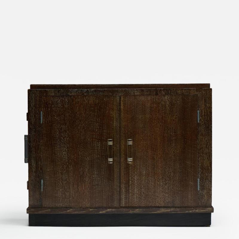 Modernist Art Deco Oak Cabinet France 1940s