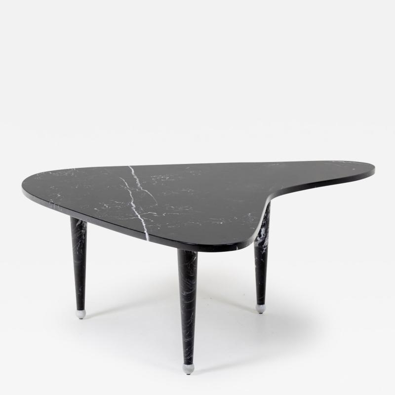 Modernist Black Marble Coffee Table Italy 20th Century