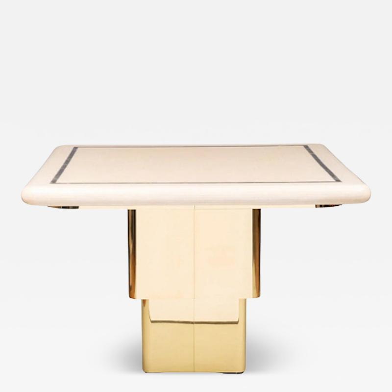 Modernist Brass and Tessellated Horn Covered Telescoping Table