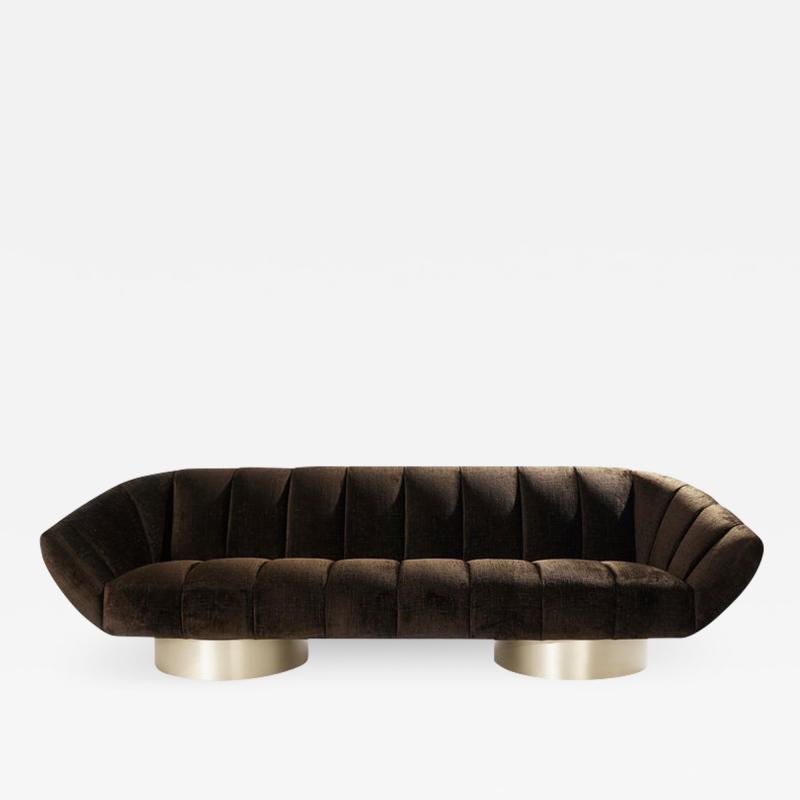 Modernist Channeled Gondola Sofa 1950s