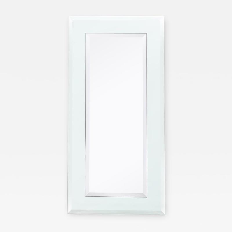 Modernist Custom Two Tier Rectangular Mirror w Beveled Detailing