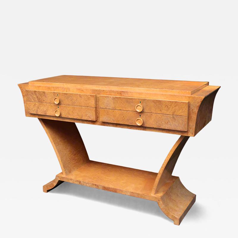 Modernist Four Drawer Console in Thuja Root