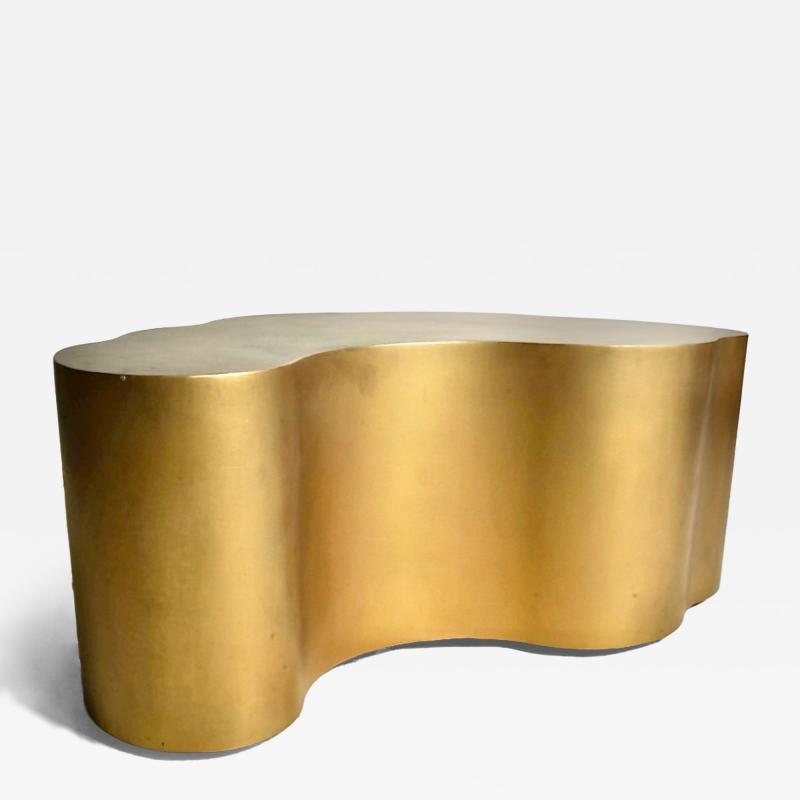 Modernist Free Form Brass Coffee Table Karl Springer Style