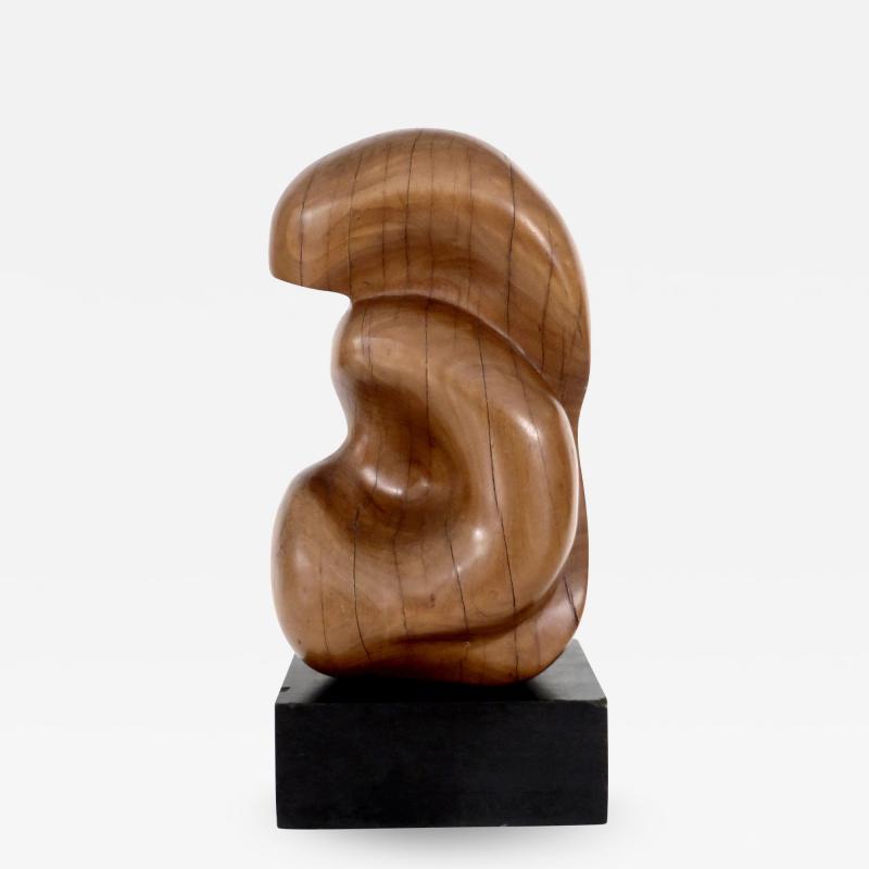 Modernist French Abstract Carved Wood Sculpture