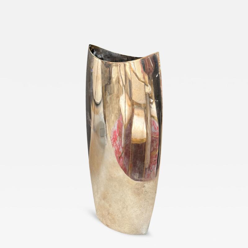 Modernist Silver Plated Sculptural Vase