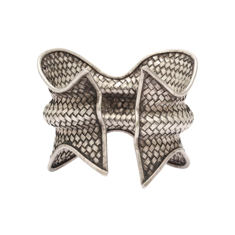 Modernist Sterling Silver Weave Cuff
