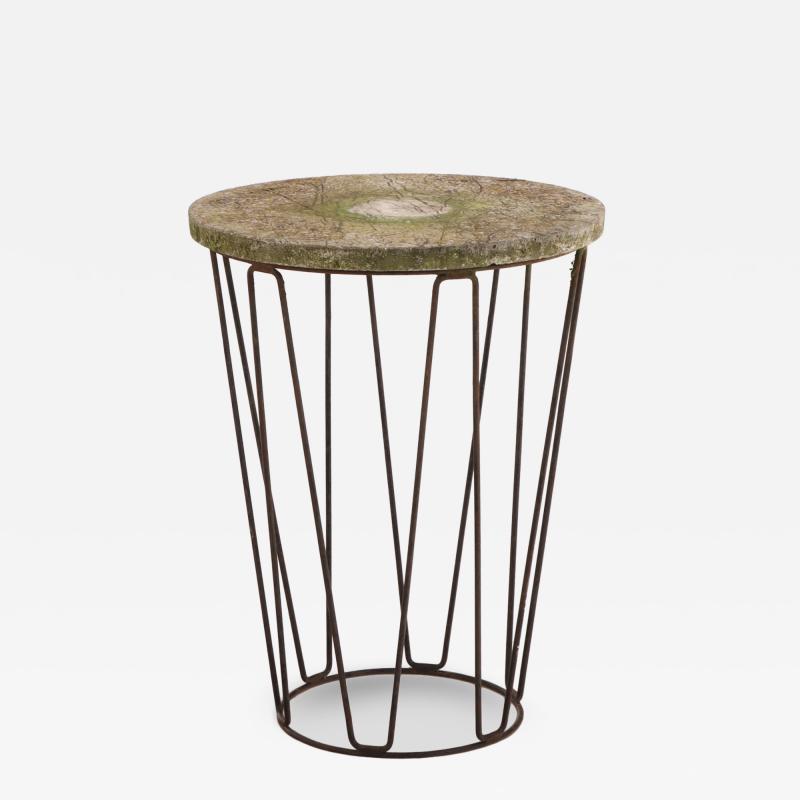 Modernist Stone top Iron Garden Table