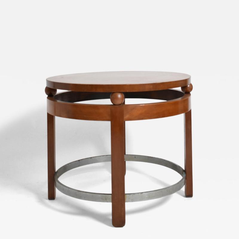 Modernist round wooden pedestal table 1930s