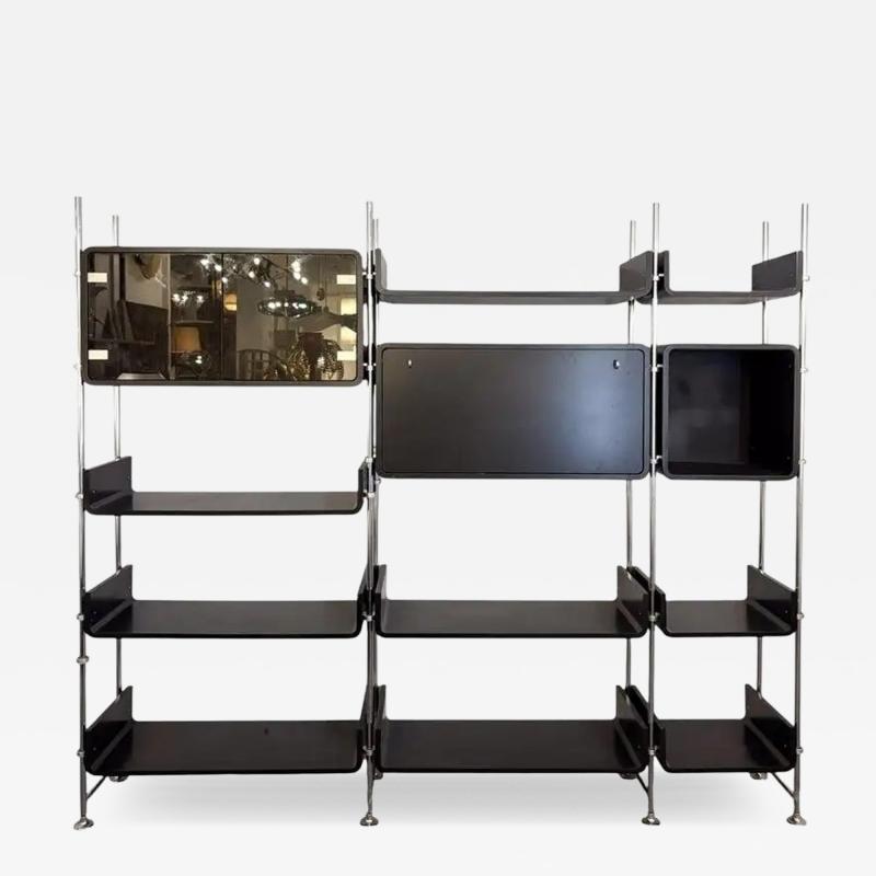 Modular Wall Unit by Michel Ducaroy Lacquered Wood and Steel France 1970s
