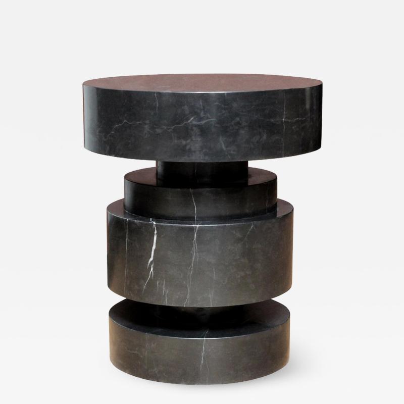 Mogador side table in black marble Designed and executed by James Devlin