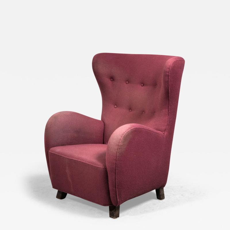 Mogens Lassen Mogens Lassen lounge chair in a magenta wool upholstery