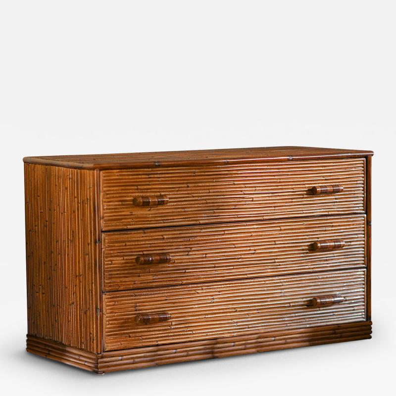 Molto Bamboo Chest of Drawers with leather binding